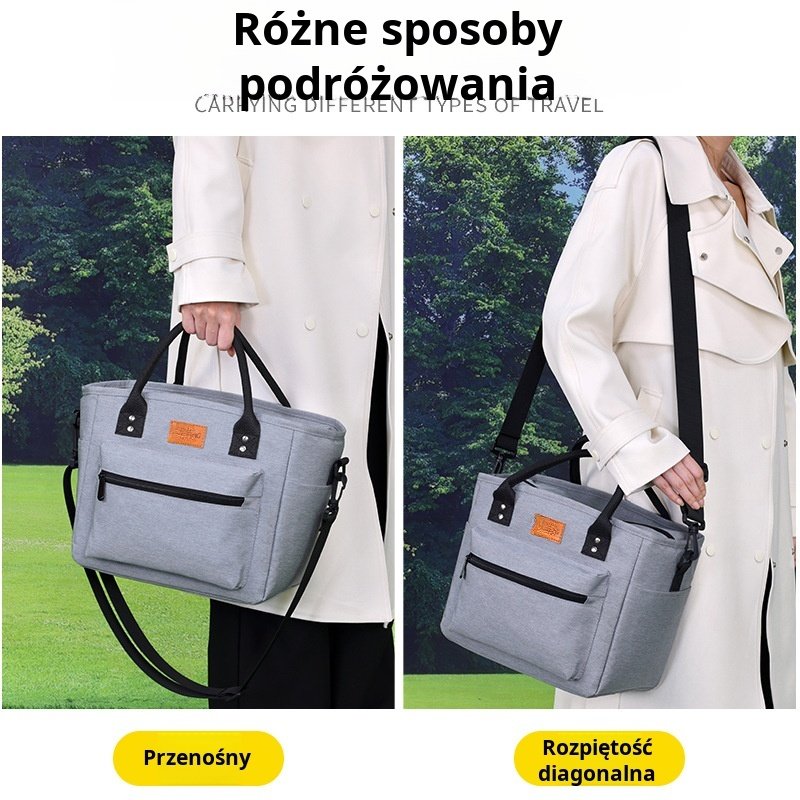 Torba na lunch o dużej pojemności z wieloma kieszeniami dla pracowników biurowych, torba na lunch, i