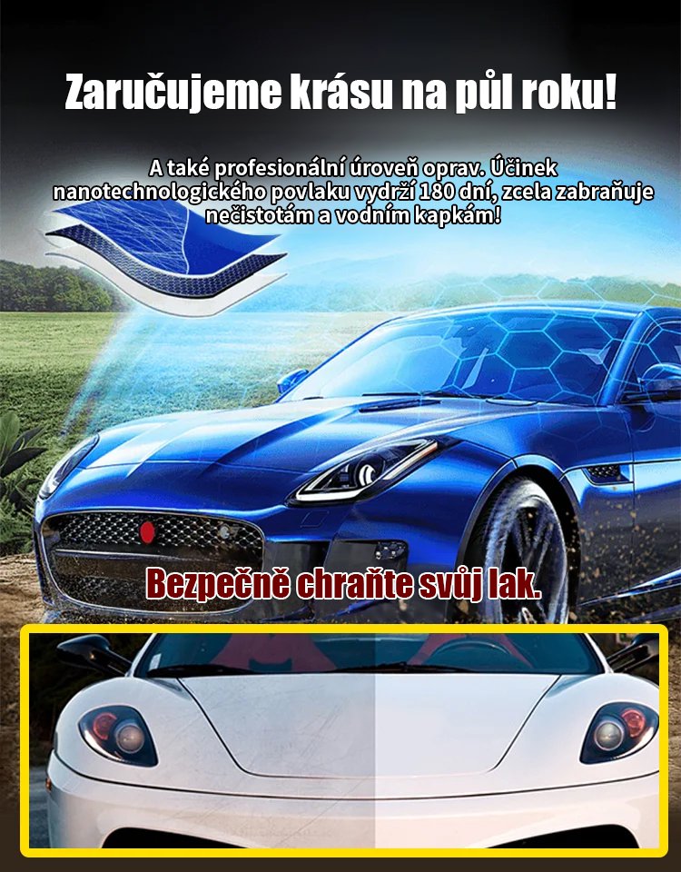 Vosk na opravu škrábanců a ochranný film na autosklo a karoserii