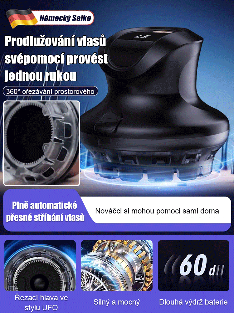 Plně automatický nový model létajícího talíře na stříhání vlasů.