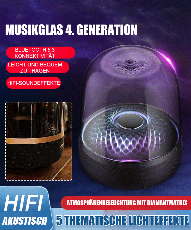 Glas Bunte Licht Bluetooth Lautsprecher