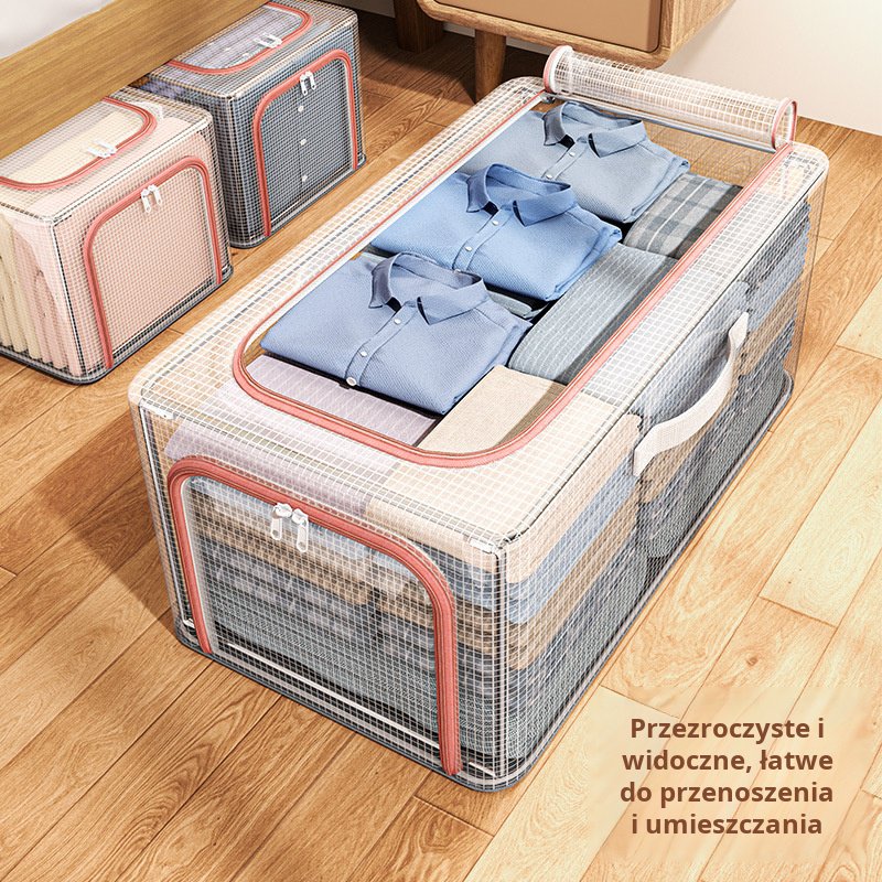 Nowy przezroczysty pojemnik na ubrania z siatki PCV, schowek na ubrania w akademiku, pogrubiony, poj