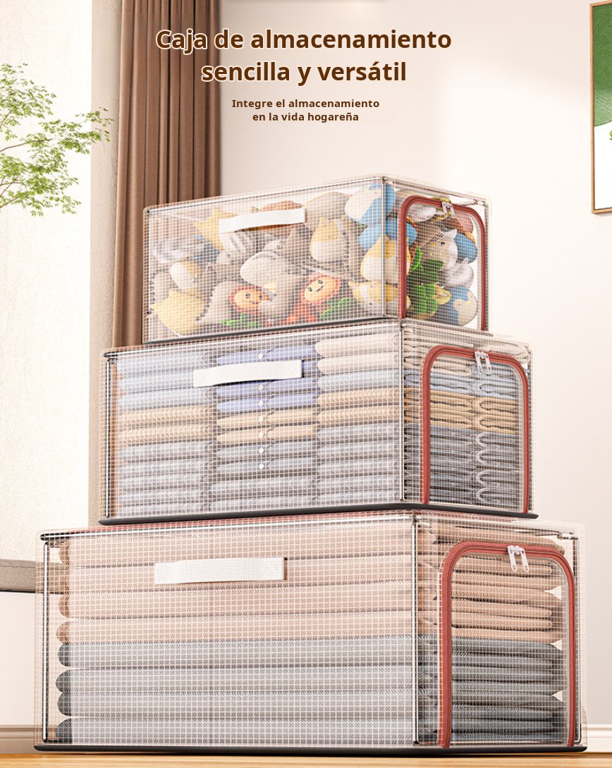 Caja de almacenamiento de ropa de malla de PVC transparente para armario