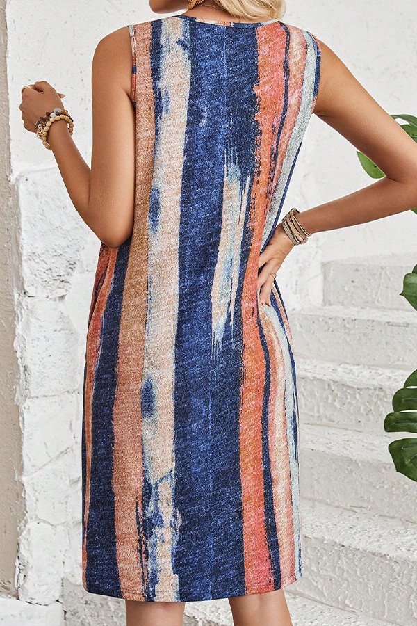 Color-blocked Sleeveless Dress for Summer