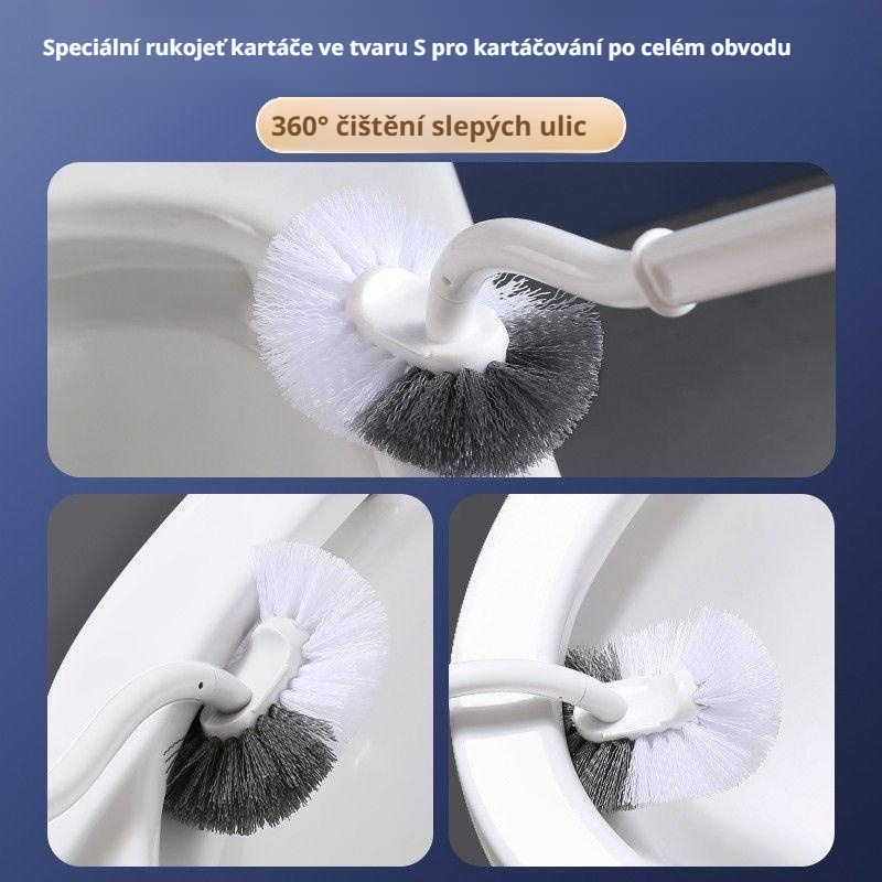 Nástěnný domácí kartáč na toaletu, kartáč na WC