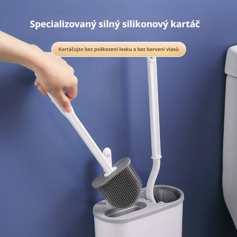 Nástěnný domácí kartáč na toaletu, kartáč na WC