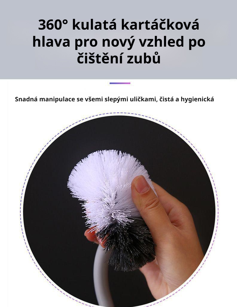 Úsporný držák na kartáč do koupelny