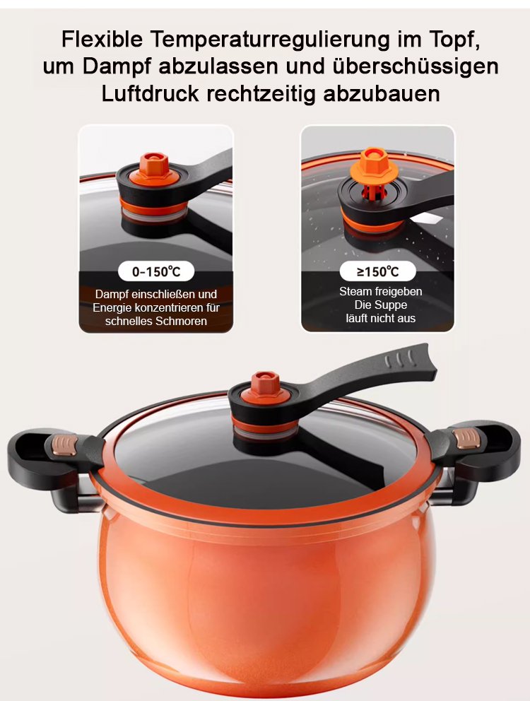 Mikrodruckkochtopf mit geschlossenem Deckel