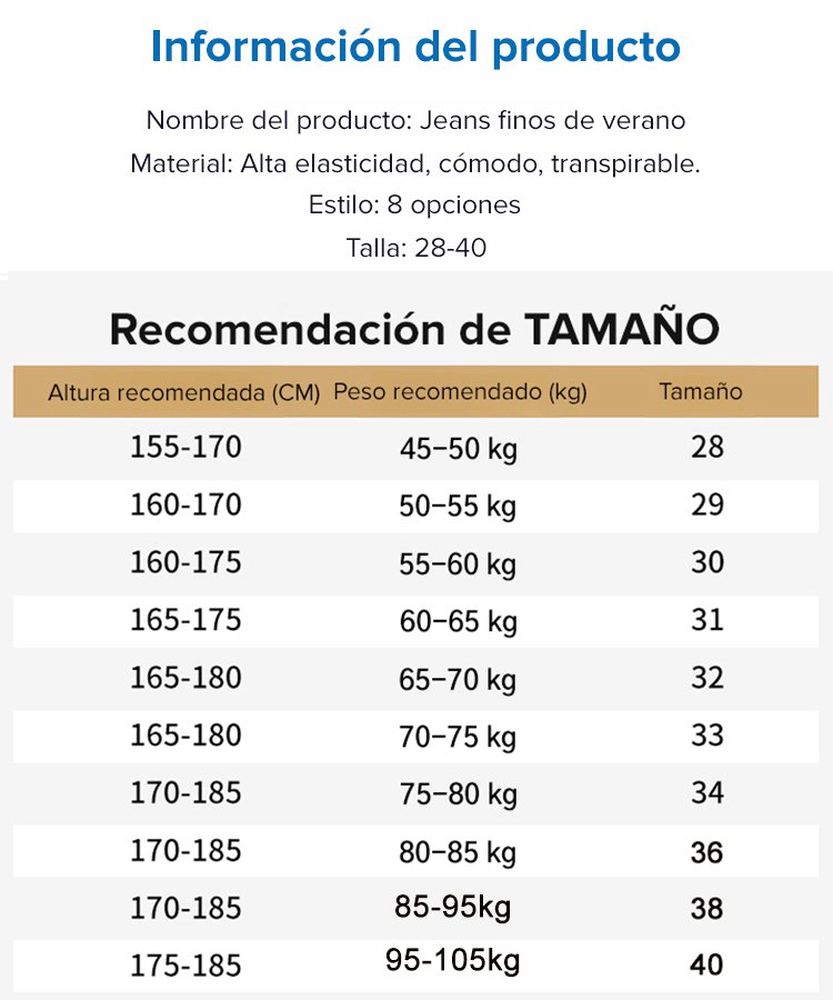 Pantalones vaqueros ligeros de verano