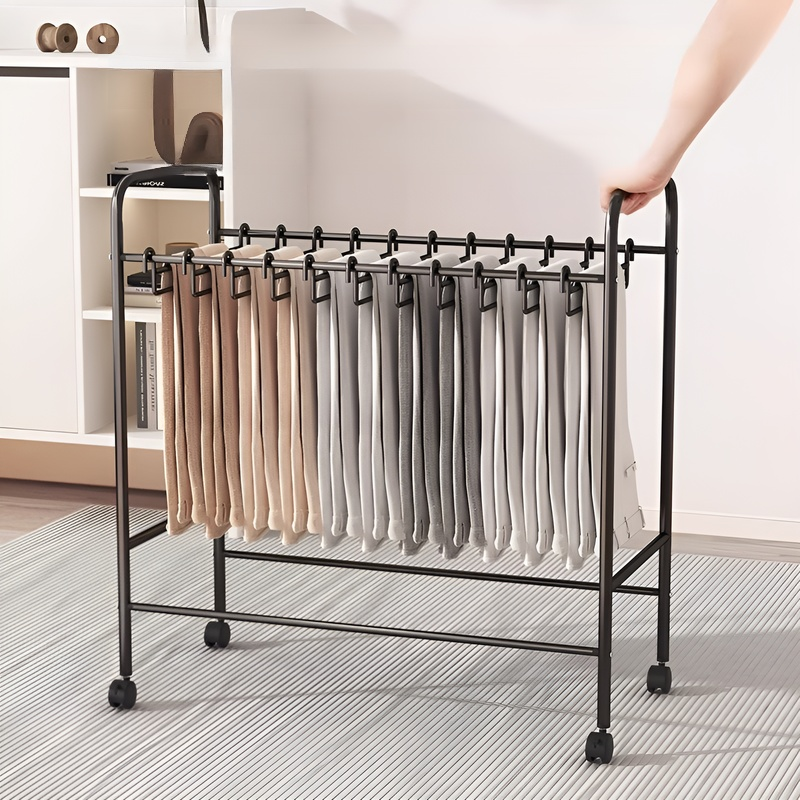 철예 바닥 바지 수납 선반 다기능 이동식 옷장 걸이 바지 스커트 바지 선반 수납 바지 선반