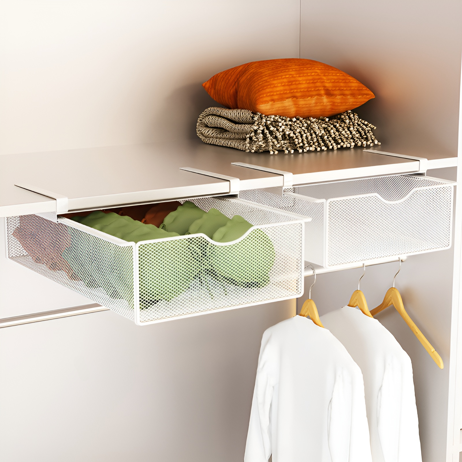 クローゼット用吊り下げ式引き出し収納ラック