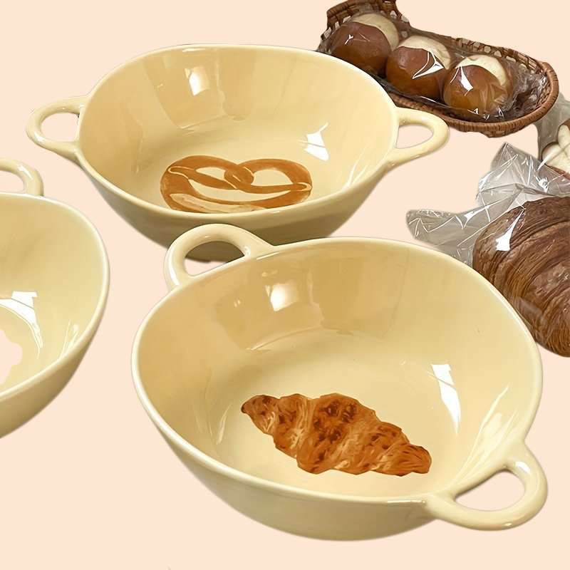 クリーム色の可愛い丼、お皿、カップが1人分