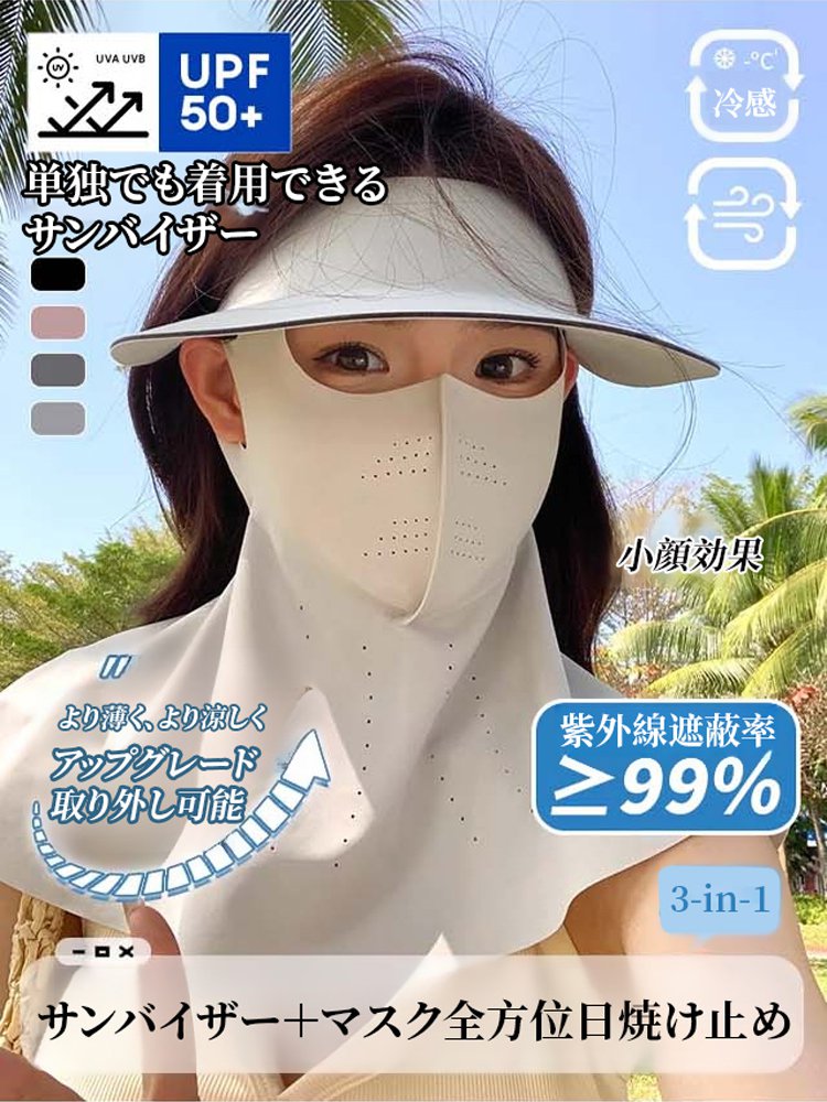 フルカバーUV対策マスク・サンバイザー付き
