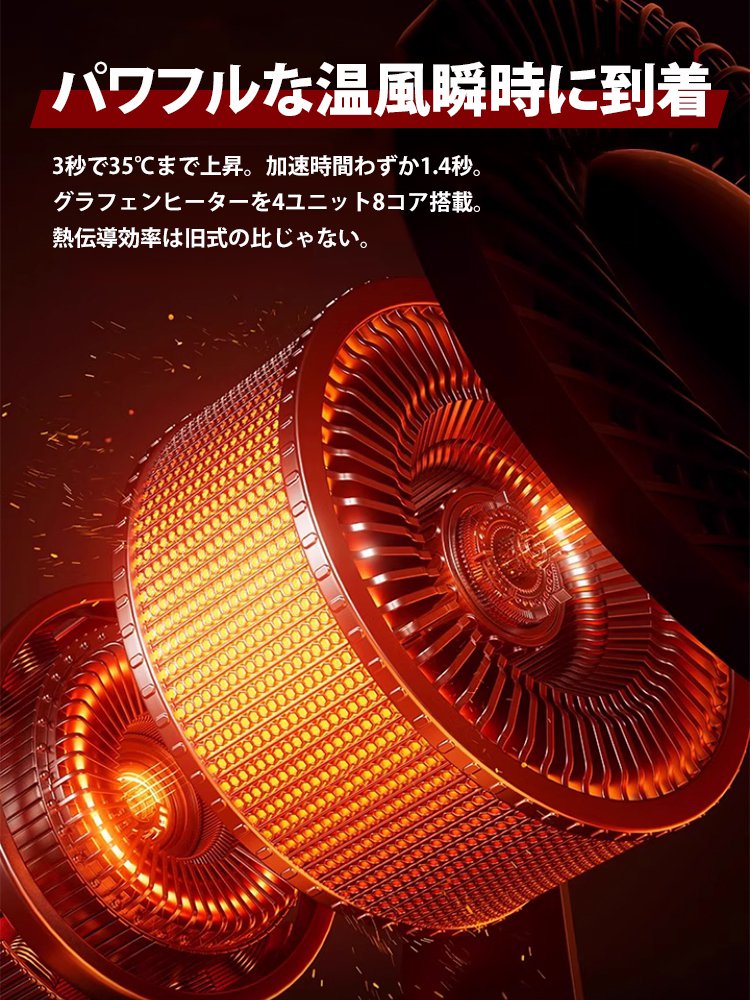 【3秒で瞬時に温まる】多機能速熱暖房エアコン✨驚異の省エネ技術！月々の電気代が20円未満！