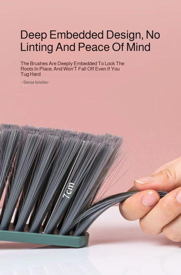 Bed brush sweeping dust from household surfaces
