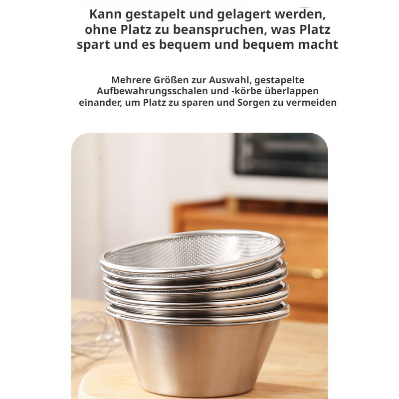 Mini 304 Edelstahl Abtropfschale Filter Obstkorb Abtropfkorb Essenszubereitungsschüssel Becken Reisw