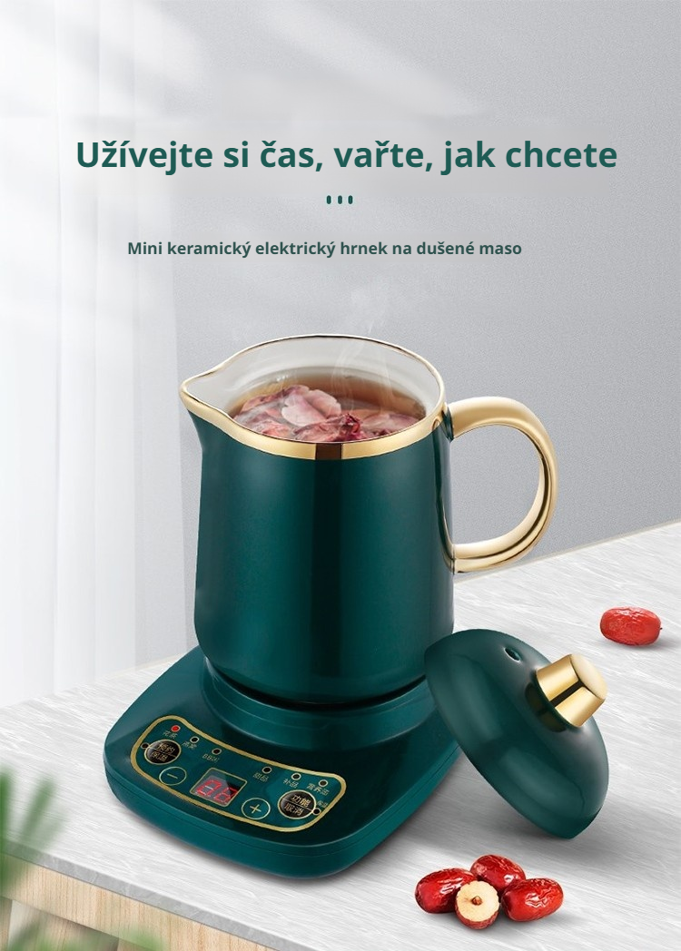 Elektrický hrnek na dušení s více funkcemi v moderní kuchyni