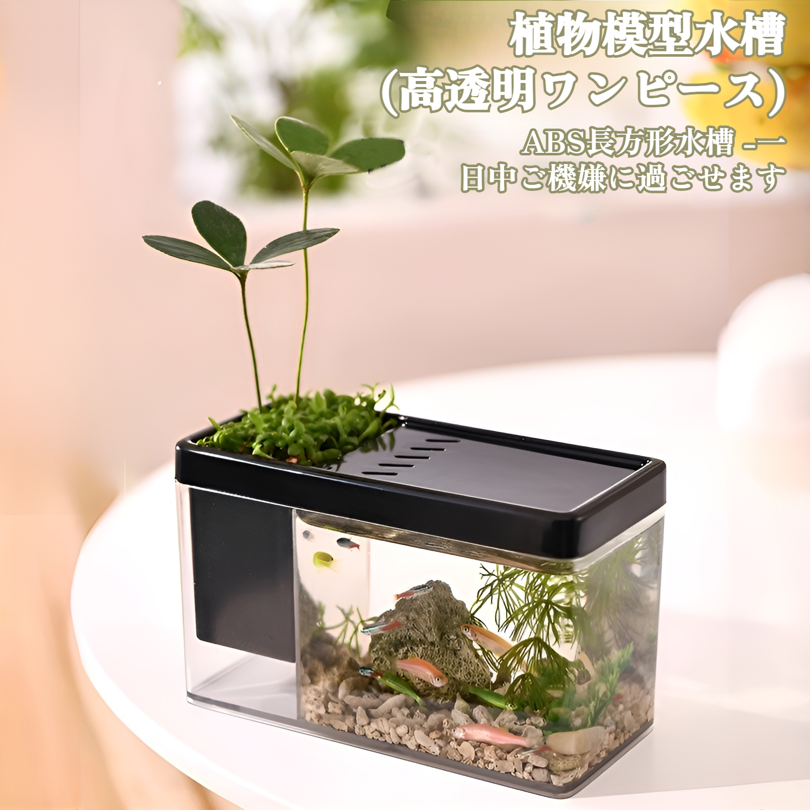 風景フルセットの厚くなったガラスの卓上水槽マイクロ風景緑の植物リビングルームのホームデスクトップ水槽