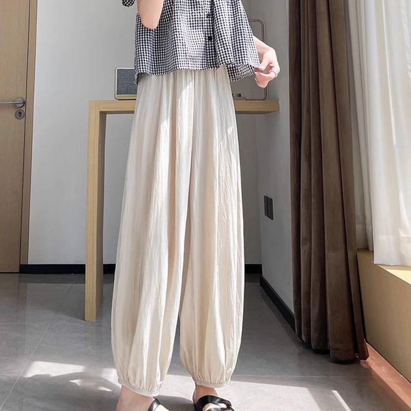 ゆったり九分丈冷感ワイドパンツ