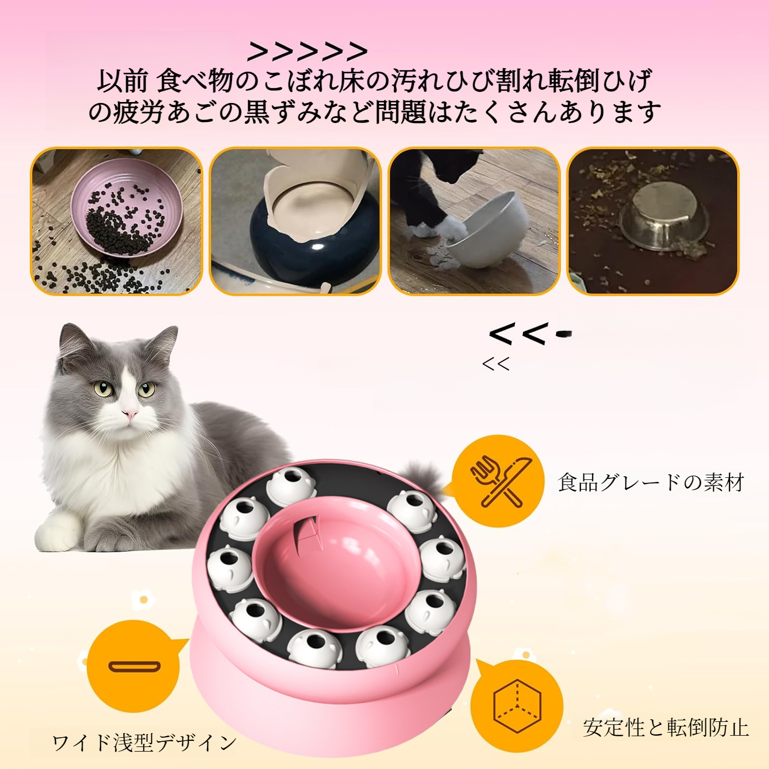 おしゃれで実用的な猫用スローフードボウル