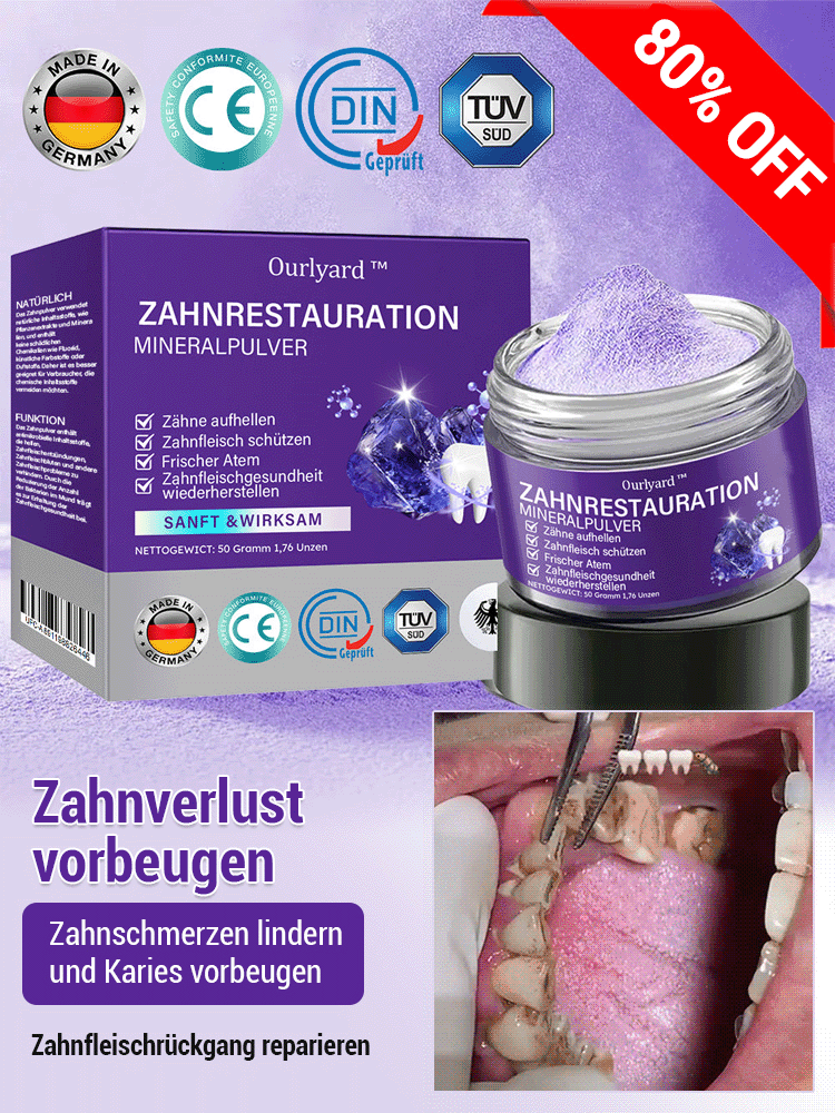 【Parodontale Gesundheit wiederherstellen】Zahnerneuerung lila Mineralzahnpulver