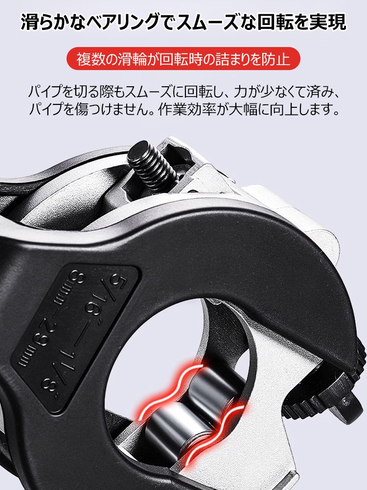 【狭いスペースでも使用可能】ラチェットパイプカッター、13Aおよび16Aのステンレス管、銅管、PVC管に適用可能