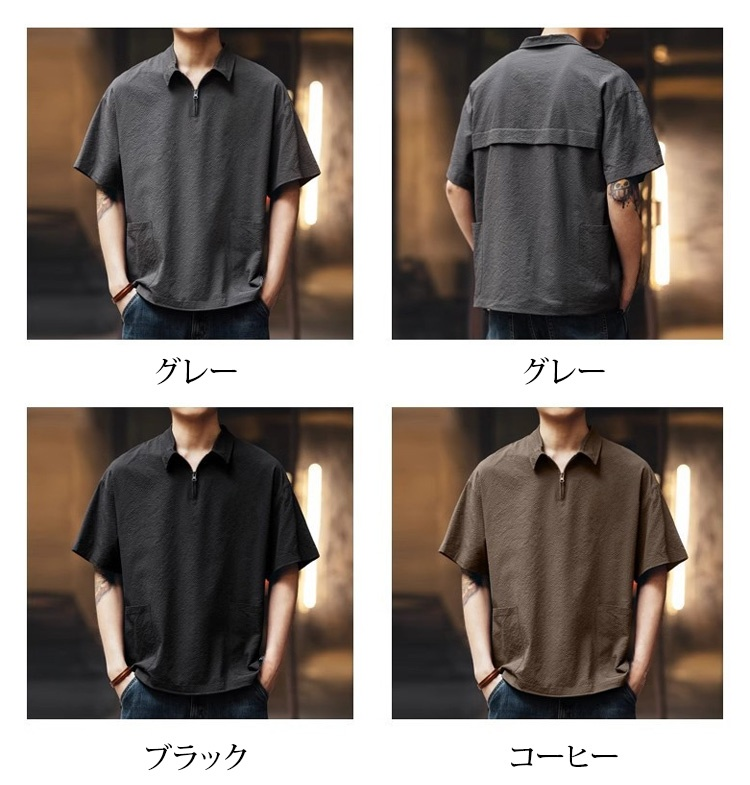吸汗速乾機能付きワーク用メンズポロシャツの生地拡大