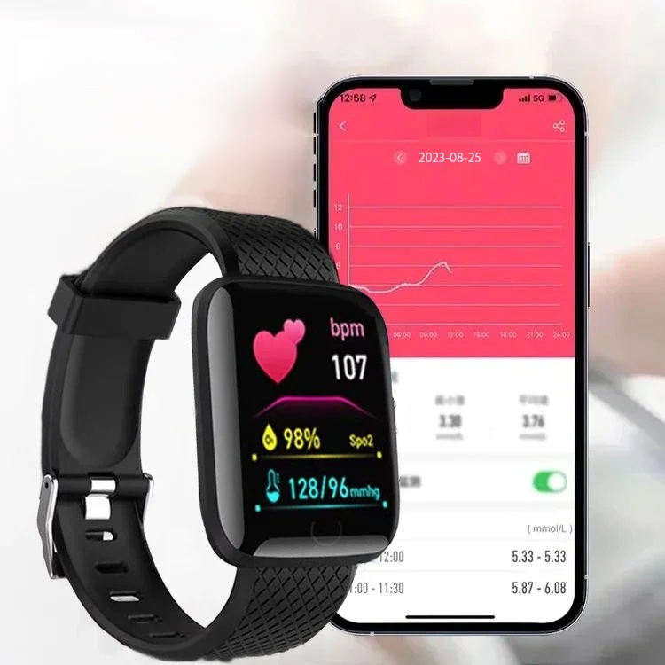 「心拍数と血圧を一日中モニタリング」 Bluetooth接続スポーツ向けスマートウォッチ