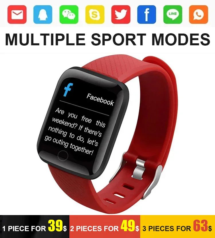 Bluetooth sports watch [All-day monitoring of heart rate and blood pressure].