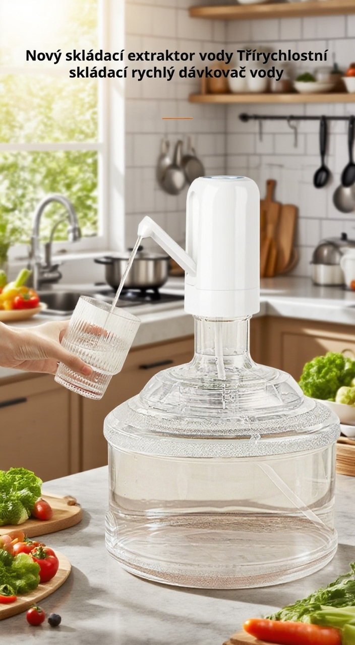 Velkokapacitní vodní dávkovač pro různé lahve