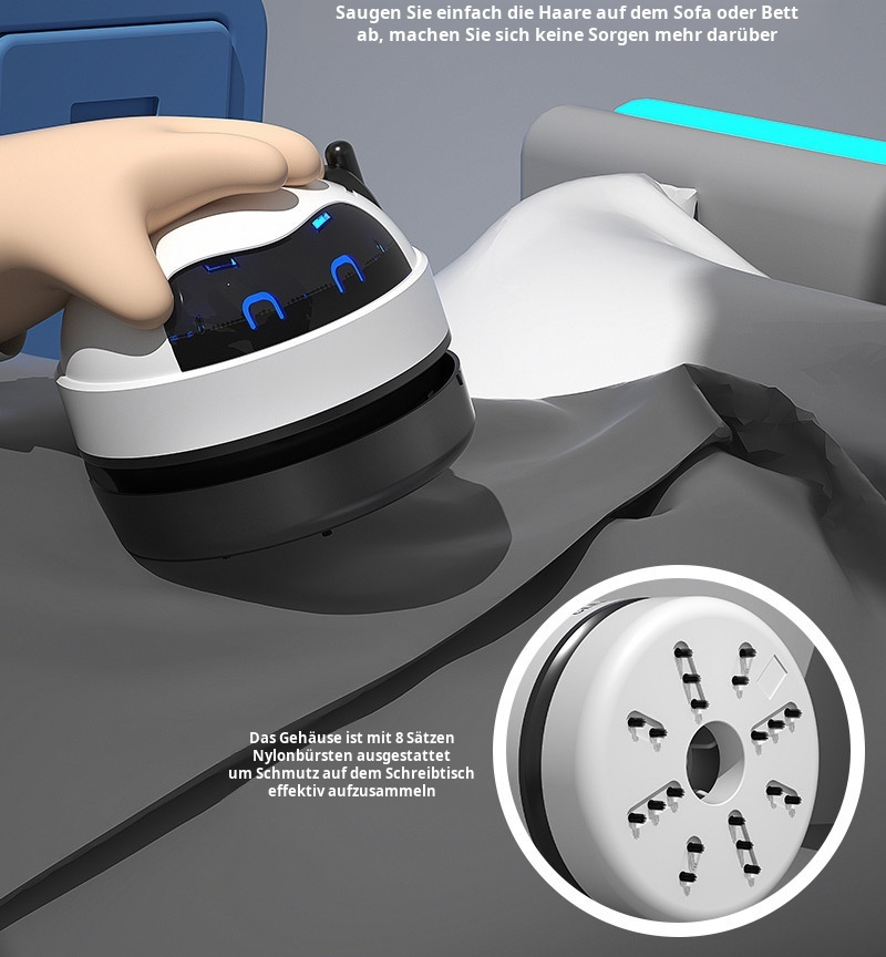 Mini Staubsauger entfernt Gummikrümel