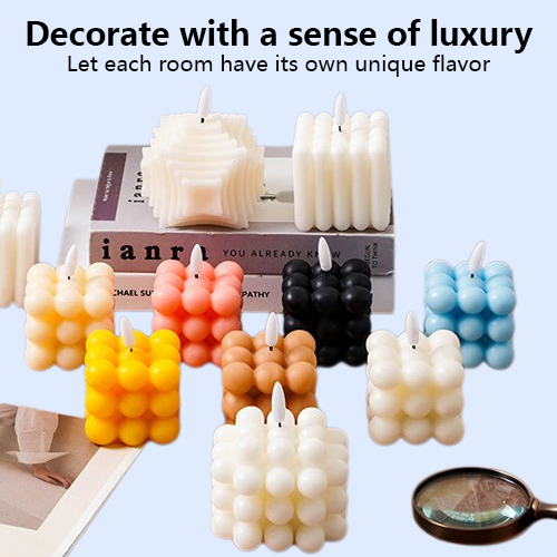 Macaron color magic cube scented candle