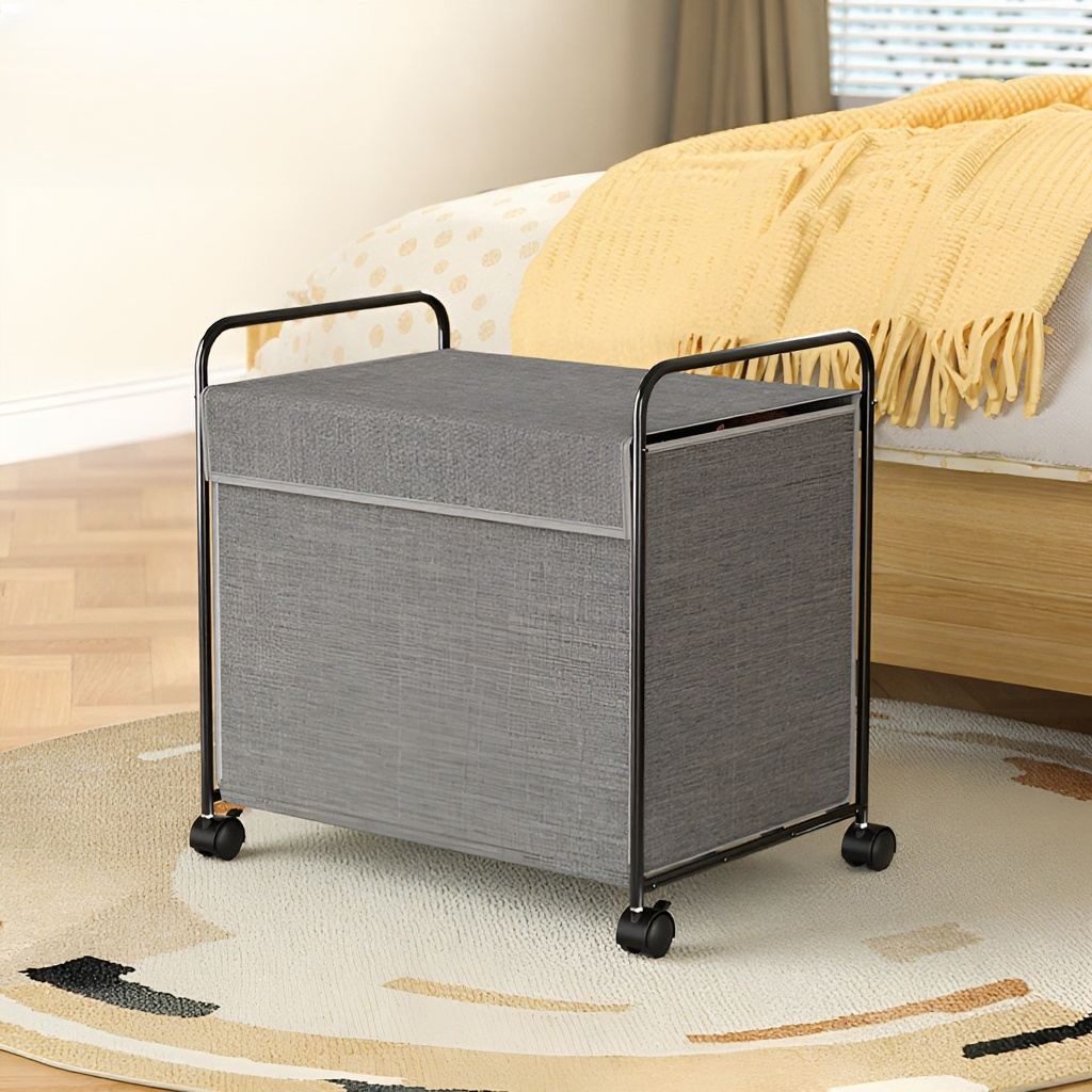 オックスフォード布素材の収納ボックスのアップ