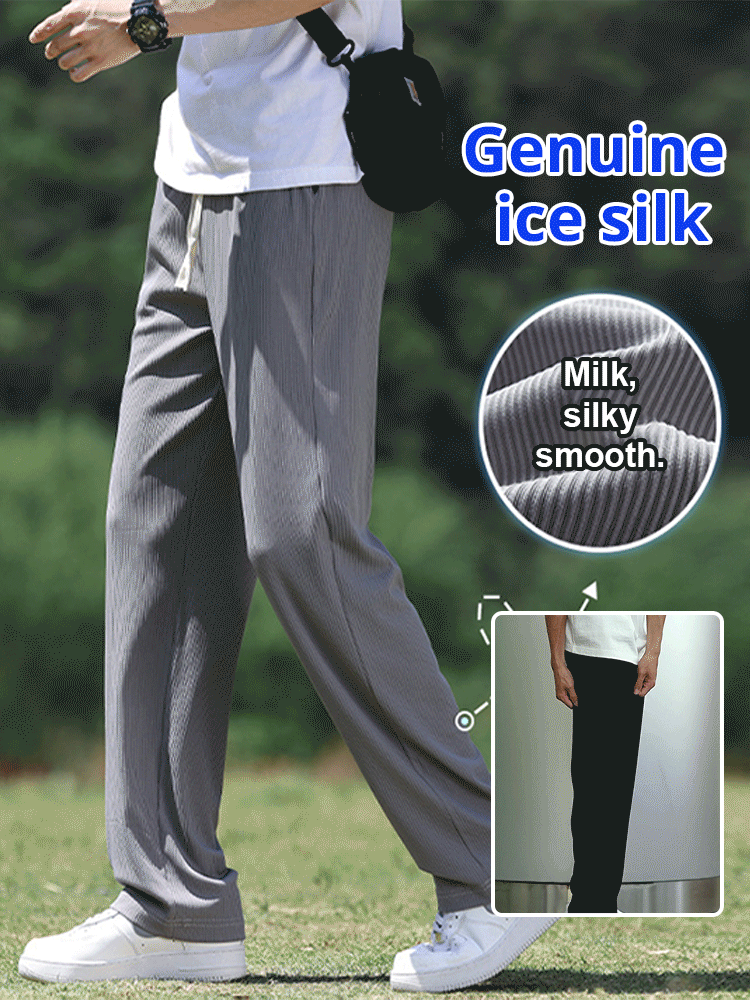 High quality real ice silk loose casual pants