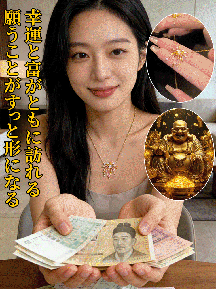 花火モチーフのエレガントネックレス