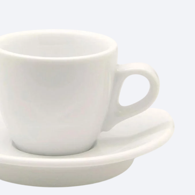 Pure white coffee cup and plate set
