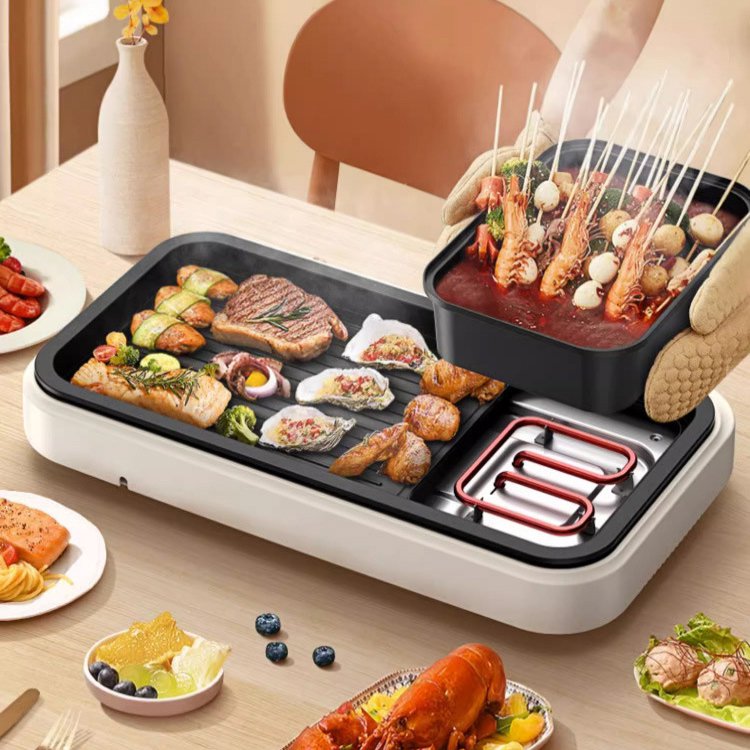 인체 분리형 가정용 전골구이 겸용 그릴