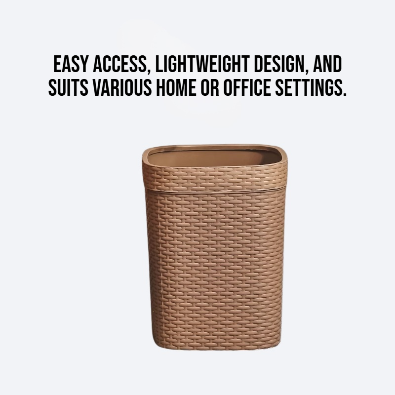 Vine woven large capacity uncovered garbage bin