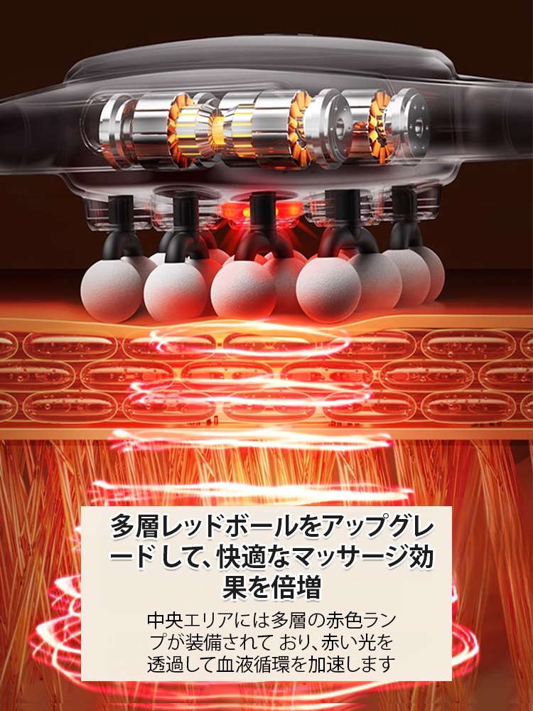 16頭筋膜ガンは強力で広範囲に全身をマッサージします。