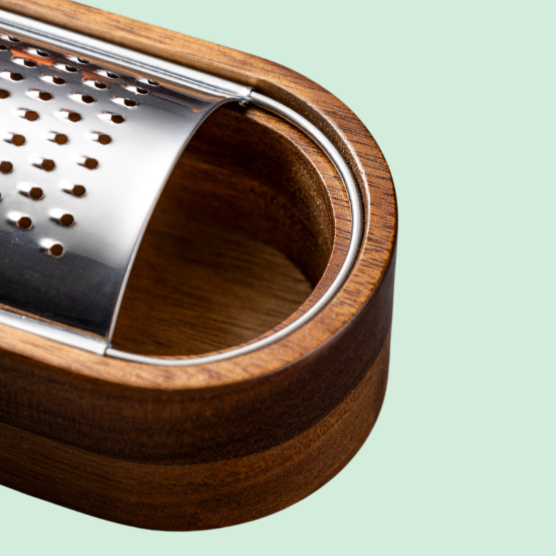 アカシア木製チーズグレーター収納式チーズおろし器