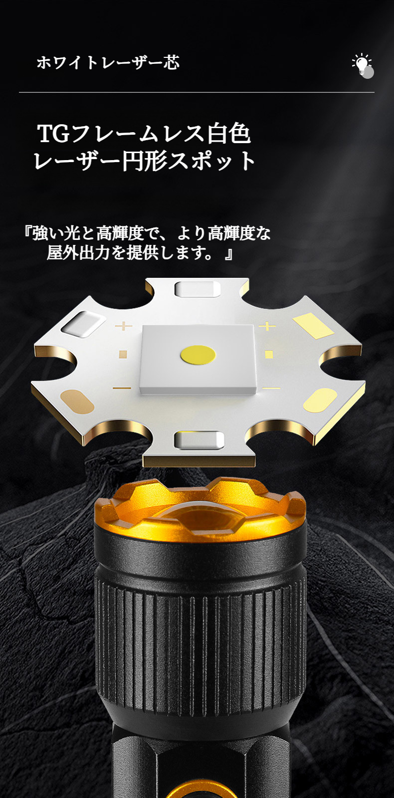 USB充電対応の多機能懐中電灯