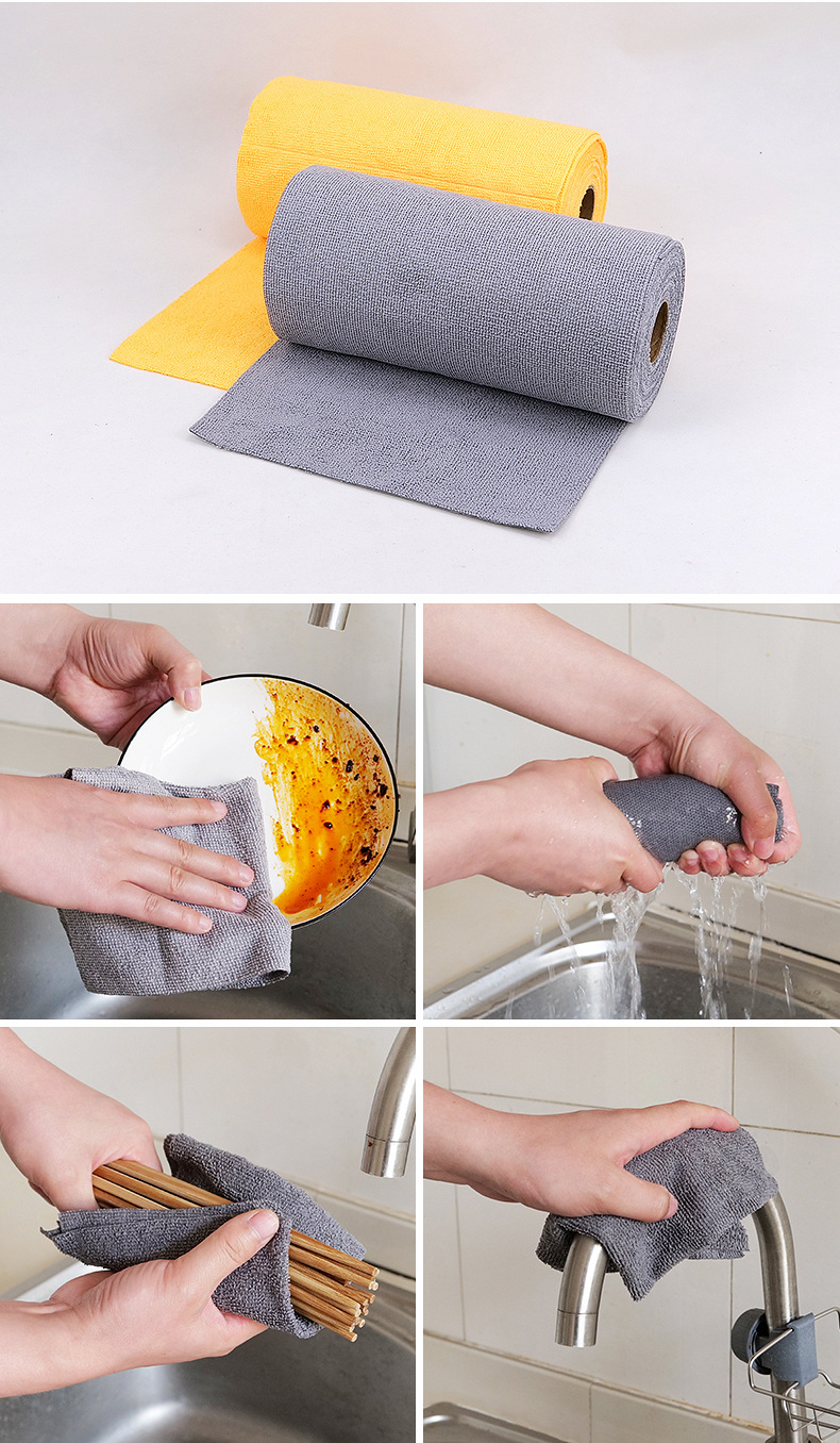 Multi-purpose kitchen cleaning rag on countertop
