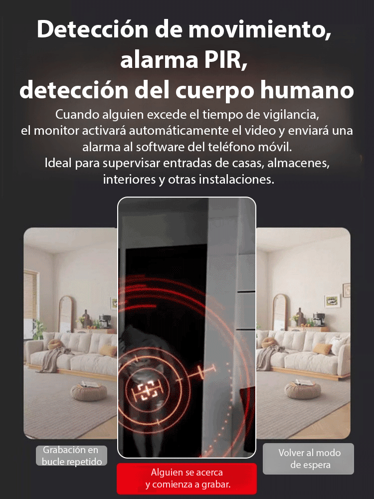 【Modelo mejorado ultra discreto】 Cámara sin necesidad de enchufarla.