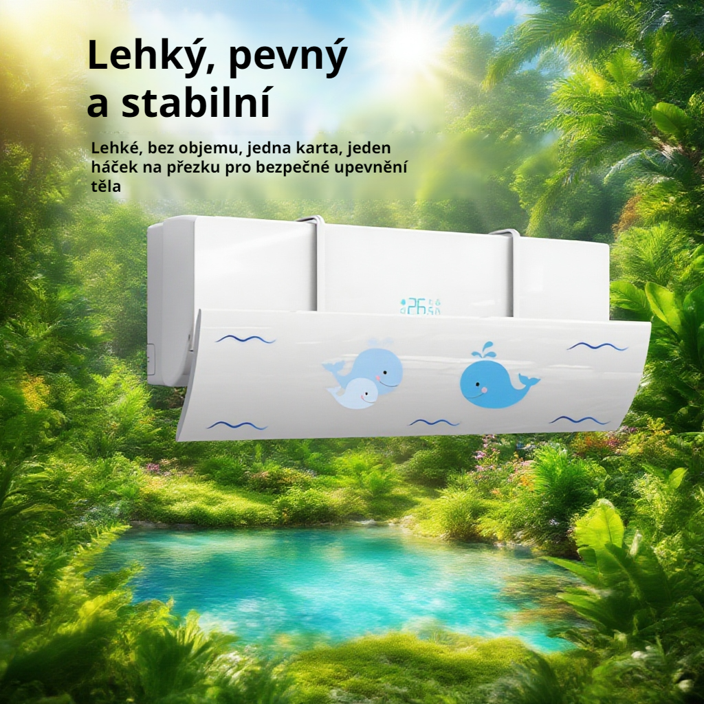 Nastavitelný deflektor vzduchu pro klimatizaci, bez nutnosti instalace