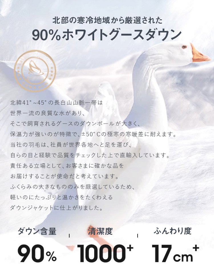 軽量でスタイリッシュな北欧産ダウンコートのサイドビュー