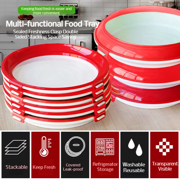 Food Preservation Refrigerator Organizer Round Vacuum Freshness Tray