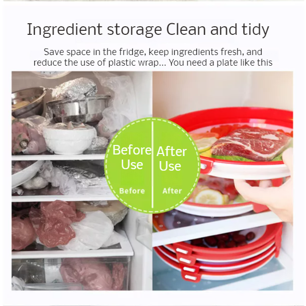 Food Preservation Refrigerator Organizer Round Vacuum Freshness Tray