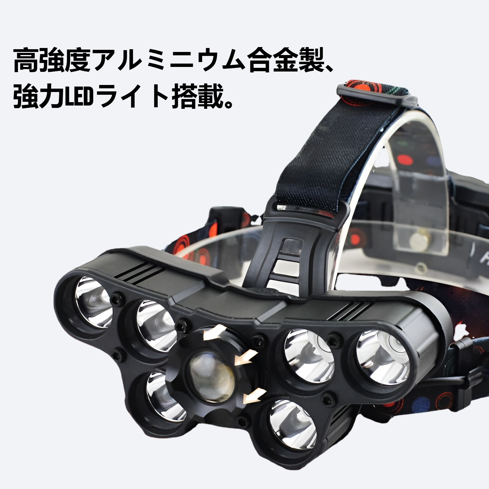 アルミニウム合金強光防水ヘッドランプ