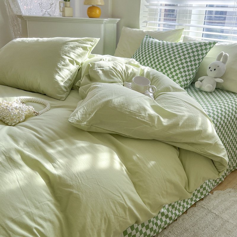 南通寝具イン日本無地起毛ウォッシュドコットン4点セット学生寮ノンコットン3点セット