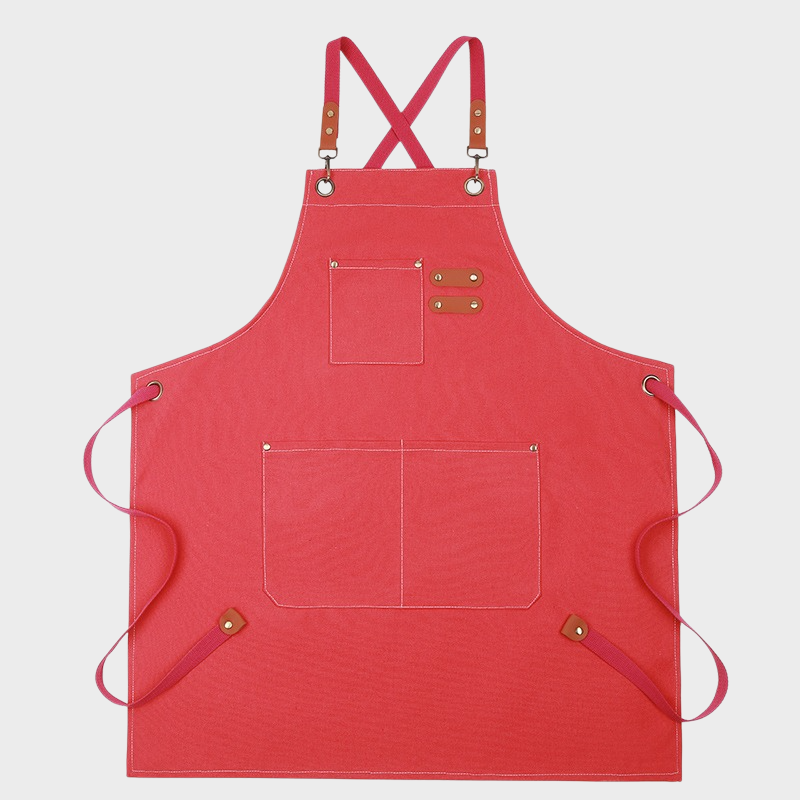 앞치마 캔버스 주방 방수 앞치마 작업 앞치마 두껍고 내마모성 편안하고 통기성이 좋고 부드럽습니다