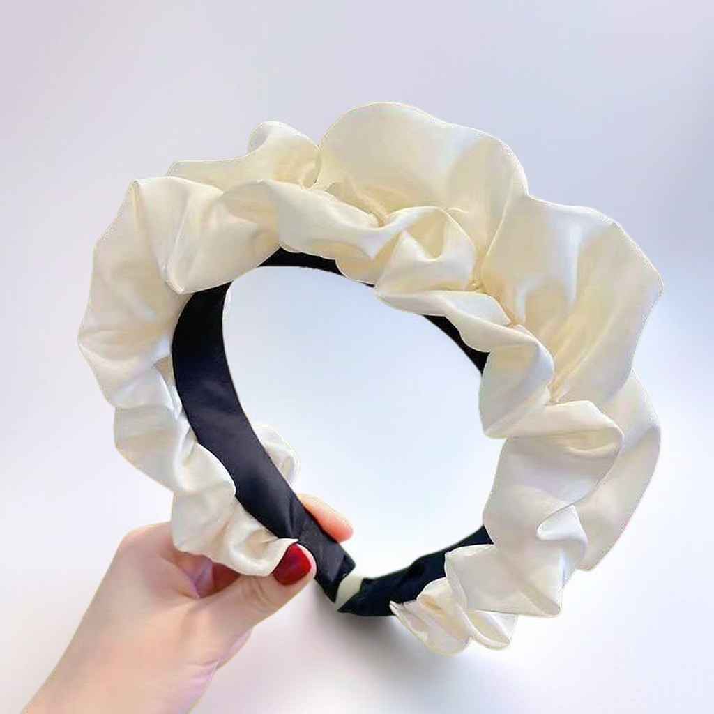 ที่คาดผมจีบลำไส้ใหญ่ทรงมงกุฎกะโหลกสูง